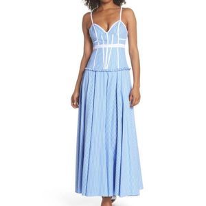 The Moro fame and partners striped dress- blue